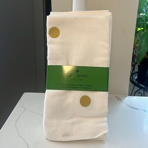 Kate Spade Metallic Gold Scatter Dot Cotton Napkins Set of 4 NWT